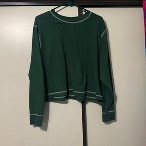 Wild fable green long sleeve crop top
